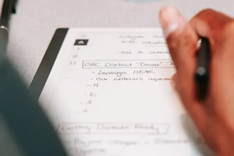 Photo of notes taken at the Summer Institute at the Center for OBC