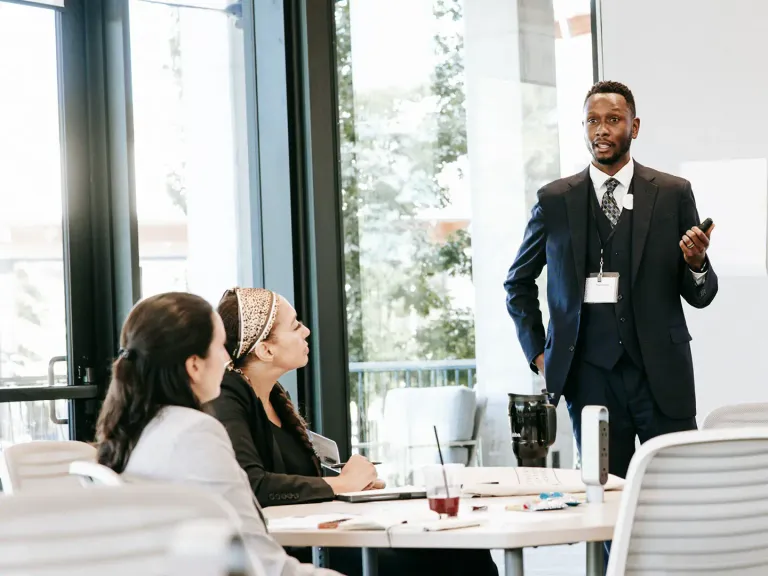 Man instructing edtech providers